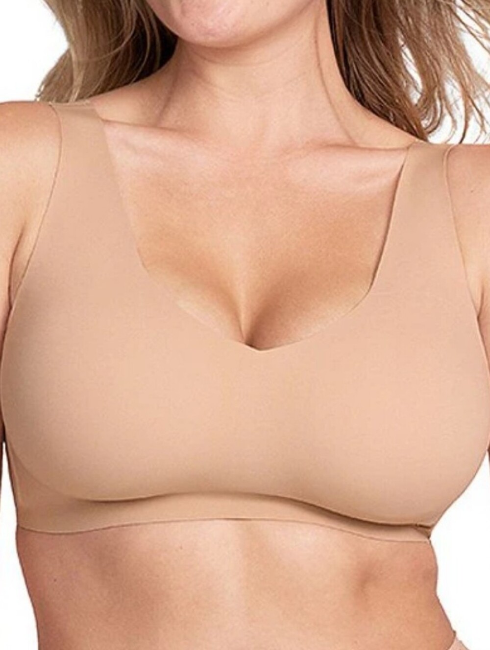 Honeylove V-Neck Bra Nude Wireless Sculpting Bra Size XL